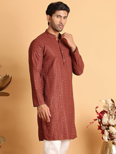 Image of Jompers Embroidered Straight Kurtas for Men