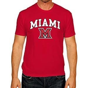 Campus Colors NCAA Adult Gameday Cotton T-Shirt – Premium Quality – Semi-Fitted Style – Officially Licensed Product (Miami Redhawks – Red, Large)