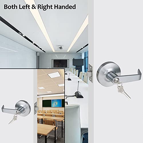 Newbang Hardware Commercial Keyed Entry Door Lever Handle Set With Satin Chrome 26D And Keys(Not Keyed-Alike),Grd2-72Et-1P #TOP3