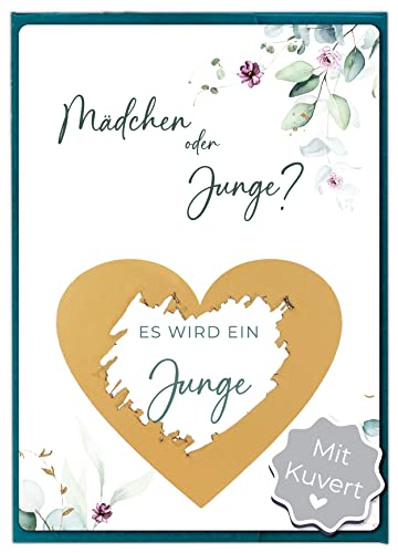 Joli Coon Rubbelkarte Geschlecht verkünden mit Kuvert - Es wird ein Junge - Gender Reveal Party - Boy or Girl