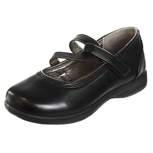 French Toast Girls Mary Jane Shoes School Kids Uniform Flats Ballet Strap Dress Formal Slip-On (Size 13 Little Kid) (Black)