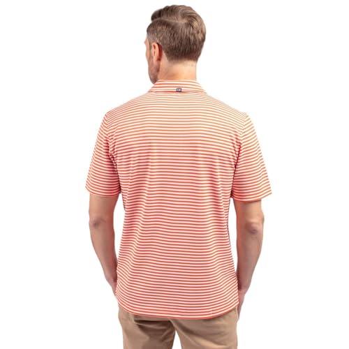 Image of Cutter & Buck Mens Short Sleeve Virtue Eco Pique Stripe Recycled Mens Big and Tall Polo
