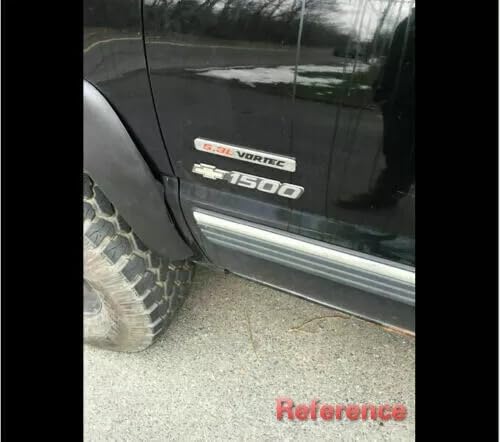 Image of 2Pcs 6.0L Vortec Emblems 3D Engine Badge Compatible with 1500 2500Hd 3500Hd Silverado Sierra Truck (Chrome)