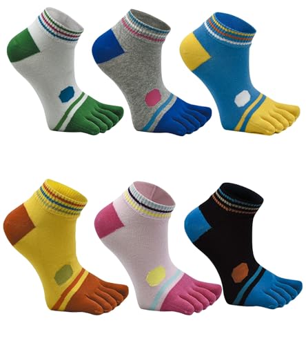 Image of Women Toe Socks 5 Finger Cotton Wicking Athletic 6 Pack 3 Pack