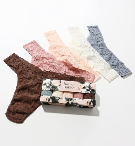 Image of hanky panky Women's Signature Lace Original Rise Thong 5 Pack, Multipack, One Size
