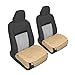 Motor Trend Seat Covers for Cars Trucks SUV, Faux Leather Beige Padded Seat Covers with Storage Pockets, Premium Interior Car Seat Cover, 2 x Front Seat Covers