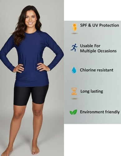 Image of Aqua Holic Swim Shorts & Full Sleeves Tshirt for Women