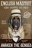 Photo Gallery targa in metallo retrò con cane mastino inglese e caffè, per interni ed esterni, poster da parete per casa, bar, negozio, decorazione vintage, regalo 30,5 x 20,3 cm Photo Gallery targa in metallo retrò con cane mastino inglese e caffè, per interni ed esterni, poster da parete per casa, bar, negozio, decorazione vintage, regalo 30,5 x 20,3 cm