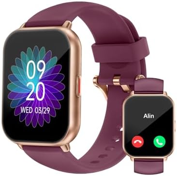 Smartwatch mit Telefonfunktion,Smartwatch für Damen Herren 1.85'' HD Screen | Fitnessuhr mit SpO2-Überwachung Pulsuhr Schlafmonitor Schrittzähler Uhr 110+ Trainingsmodi für Android