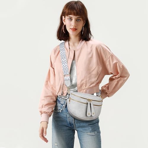 Image of KKXIU Crossbody Sling Bag for Women Trendy Fanny Pack Vegan Leather Chest Bag | Trendy