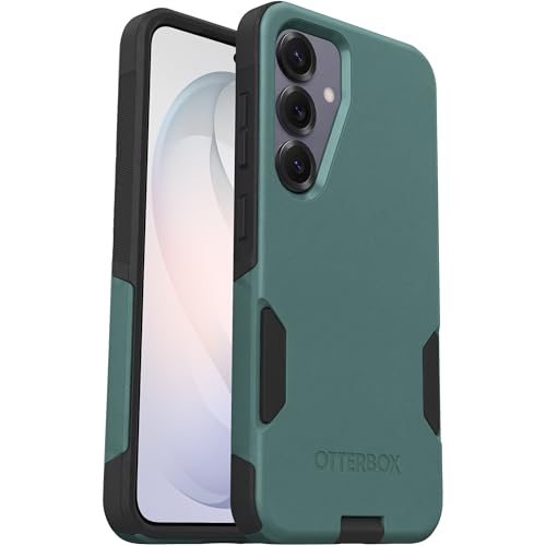 Image of OtterBox Samsung Galaxy S25 Commuter Series Case - Eclipse Green (Green & Black), Slim & Tough, Duel Layer, Pocket-Friendly, Port Protection, Protective Phone Case