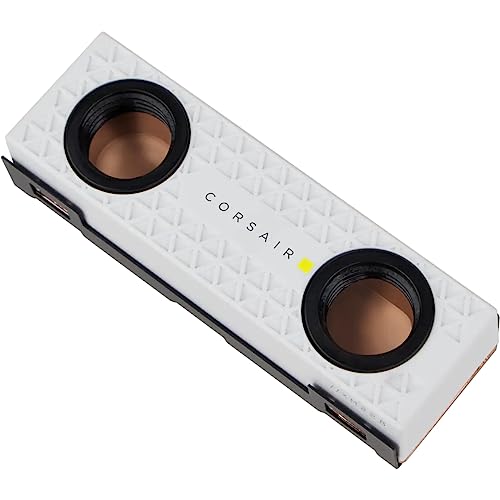 Image of Corsair Hydro X Series XM2 M.2 SSD Water Block (Add Your M.2 SSD to a Custom PC Cooling Loop, Copper Cold Plate, Easy Installation on Standard 2280 M.2 SSD) White