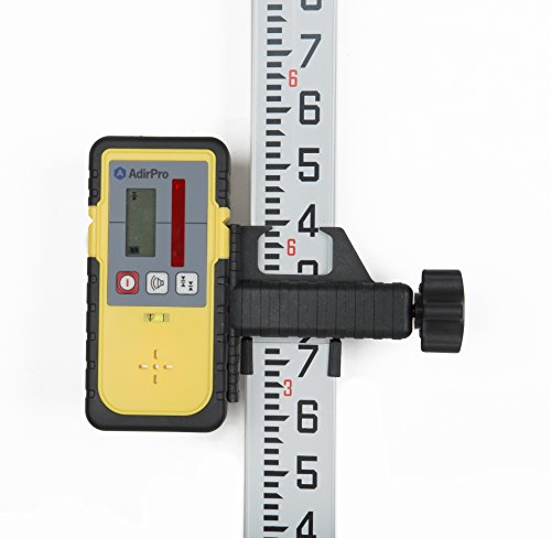 AdirPro LD-8 Universal Rotary Laser Receiver Detector with Rod Clamp - 16-Foot Aluminum