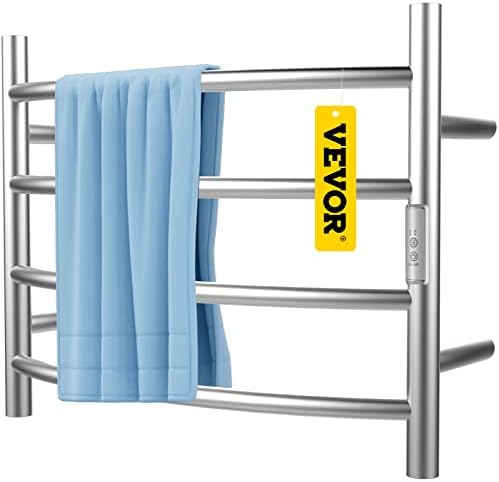 Amazon.com: VEVOR Heated Towel Rack, 4 Bars Curved Design, Mirror Polished  Stainless Steel Electric Towel Warmer with Built-in Timer, Wall-Mounted for  Bathroom, Plug-in/Hardwired, UL Certificated, Silver : Home u0026 Kitchen
