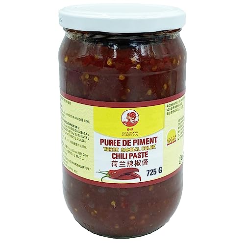 Puré de chile 'Sambal Oelek' (chilli paste) Gran formato económico 725G - Marca COQ (1 maceta)