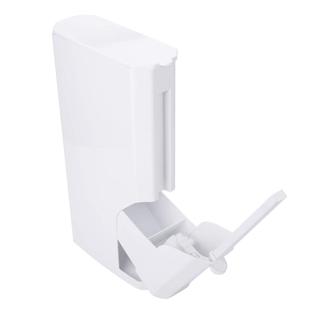 EBTOOLS 3L/0.8 Gallon Lid Slim Trash Can, Step-On Small Trash Can with Brush Bathroom Integrated Storage Holder Cleaning Set Wastebasket White for Bathroom, Kitchen, Home Office, Dorm Corner