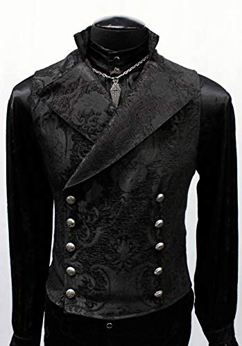 Shrine Men's Victorian Gothic Cavalier Vest Black Tapestry4