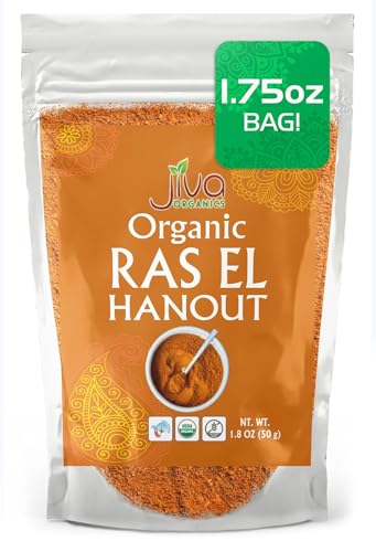 Jiva Organics Ras El Hanout Moroccan Seasoning 1.75 oz &ndash; Premium Spice Blend for Authentic Marinades & Rubs - Organic, Non-GMO