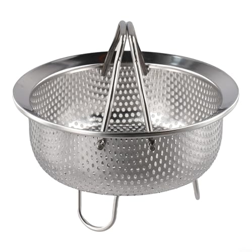 304 Stainless Steel For Steamer Insert for Cooking Pots, For Steam Basket, and Pressure Cooker, Features Wide Permeable Basket for Even Cooking of Vegetables and Fish (S)