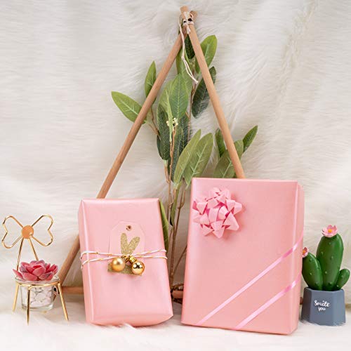 Image of RUSPEPA Pink Gift Wrapping Paper - Solid Color Pearly Shiny Silk Paper for Mother's Day, Valentine's Day, Wedding, Birthday, Baby Shower Girls, Bridal Shower, Anniversary, Easter - 17 Inch X 32.8 Feet