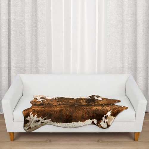 MACEVIA Faux Cowhide Rug Cute Cow Print Rugs Animal Area Carpet Western Decor for Bedroom Non-Slip 43.3" L x 29.5" W(3.6ft x 2.4ft)
