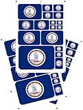 PELTGOAL America USA US Virginia VA State Flag Stickers United States of America Different Sizes Sticker (Virginia VA)