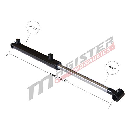 Image of Magister Hydraulic Cylinder 1.5 inch Bore x 6 inch Stroke, Welded Hydraulic Ram with Cross Tube Ends, Double Acting Hydraulic Piston 3500 PSI (WCT 1.5x6)