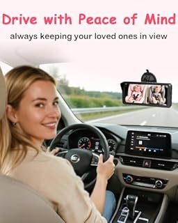 Dual Baby Car Camera for 2-Kids: 6.9'' HD Split Screen with Auto Brightness 1080P Backseat Camera for Twins Infrared Night Vision - 360°Adjustable USB Easy Setup Ideal for SUVs Minivans