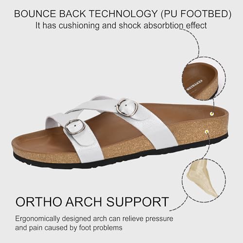 Image of Centrino Women's Berkin-Style Slip-On Sandals | Open Toe Design | Soft PU Footbed | Lightweight & Comfortable | Arch Support | On-Grip Sole | Casual Outdoor Wear (9224)