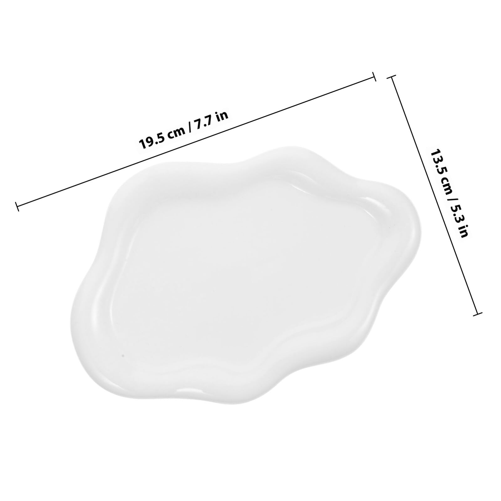 Vassoio per Gioielli in Ceramica Bianco Bordi Lisci e Design Elegante, Porta Anelli e Organizer Decorativo la Casa, Finitura Raffinata senza Odore