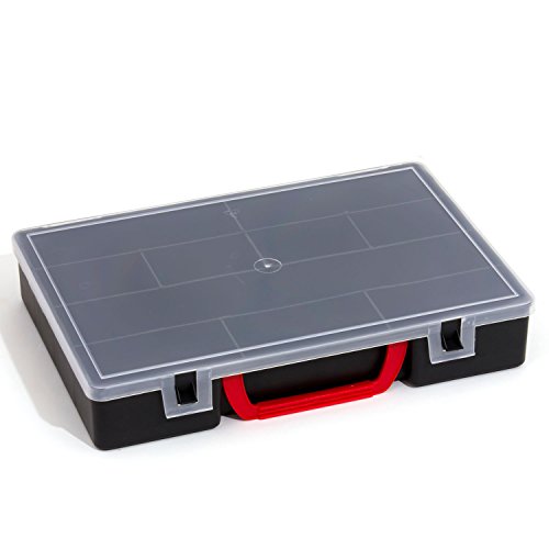 Patrol Großer Sortimentskasten Organizer Schwarz 300 x 220 x 55 10 Fächer