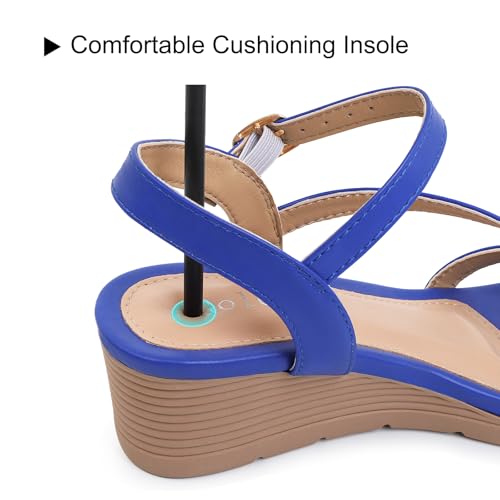 Image of Wedge Sandals for Women Dressy, Comfortable Summer Low Wedges Womens Open Toe Strappy Sandal