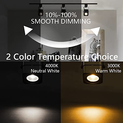 Eaglod 10W Dimmable Led Track Lighting Heads,H Type Track Lighting Rail Ceiling Spotlight, Linear Track Light Halo Type -4000K Daylight 120V For Accent Task Wall Art Lighting 36° 6 Pack (Black) #TOP3