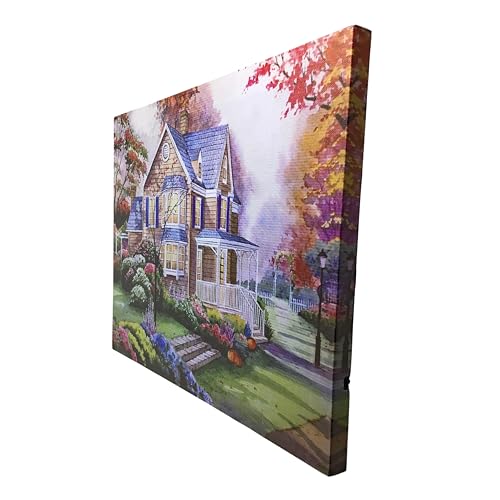 Banberry Designs Country Cottage Lighted Canvas Print thumb #1
