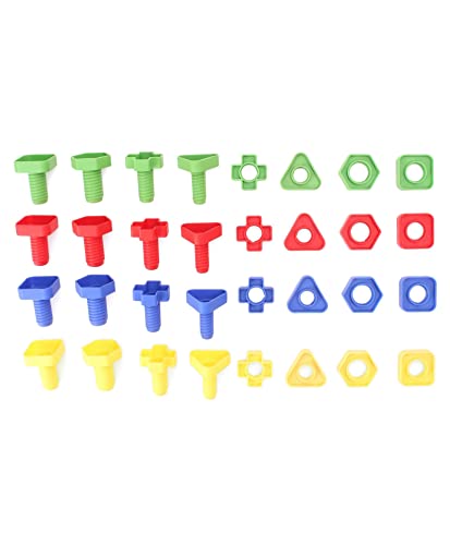 Image of Little Fingers Nuts & Bolts Blocks Multicolor - 32 Pieces