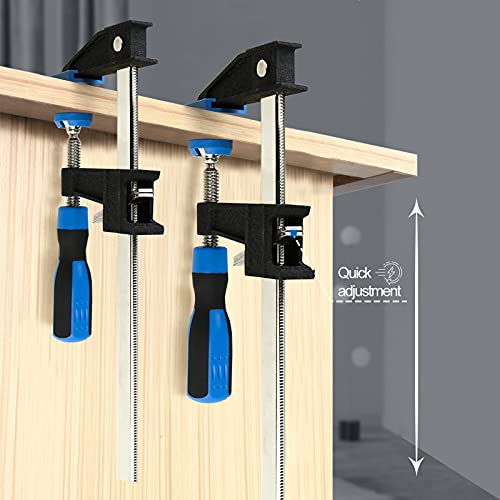 Fastors Bar Clamps For Woodworking 18 Inch,2-Pack Wood Clamps Adjustable And Release Quickly,Throat Depth 2.5 Inch, Serrated Steel Rail,Bar Clamps Force 600 Lbs #TOP2