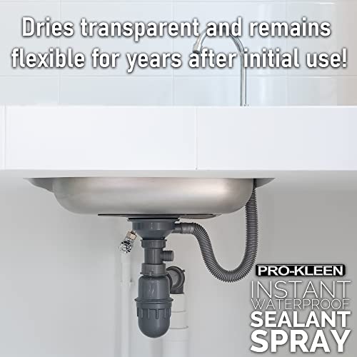 Pro-Kleen Instant Waterproof Sealant Spray - Tough Leak Sealant Spray for Roofs, Pipes, Guttering & More - Transparent & Long-Lasting Formula - Instant Emergency Repair (2 x 400ml)