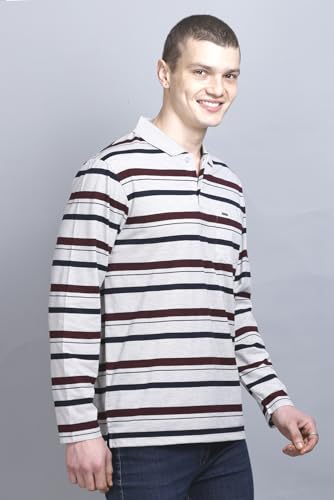 Image of Full Sleeve Polo T Shirt for Men Cotton with Pocket and Collar - Regular Fit Tshirt
