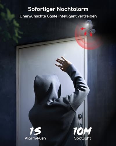 COOAU 2K WiFi6 Überwachungskamera Aussen | Innen Akku WLAN Kabellos Wiederaufladbare IP Kamera mit PIR-Bewegungserkennung, Lange Zeit Standby mit Nachtsicht in Farbe und 2 Wege Audio, IP65