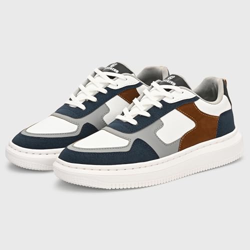 Image of Centrino Durable Sneakers for Men | Shoes for Man Stylish | Casual Lightweight Lace-Up Canvas Walking Shoes | Cushioned Insole | Breathable Anti-Skid Comfortable Sole | Mens Shoes for Long-Lasting Use (9587)