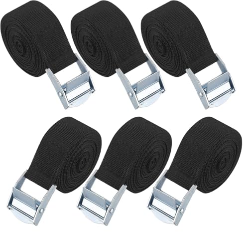 Image of 3 Meter Adjustable Tie Down Straps 1Inch Wide Webbing Straps with Cam Lock Buckle Heavy Duty Tensioning Belts Lashing Straps for Securing Cargo, Kayak, Surfboard, Luggage, Car Roof, Transport (6)