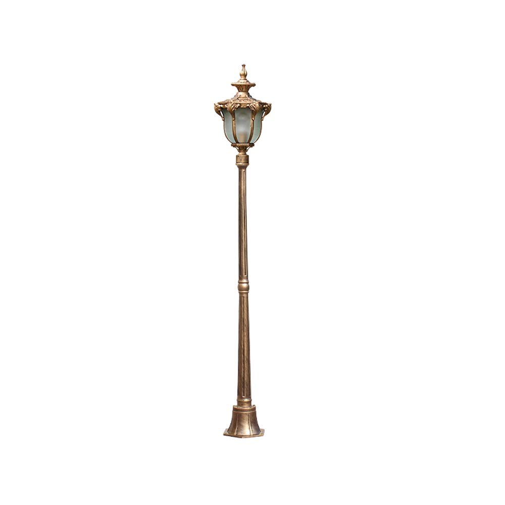 Outdoor Lamp Post Light Creative Brass E27 Single Head Lawn Glass Post Light European Antique Retro IP54 Waterproof Outdoor Aluminum Street Landscape Column Lamp Garden Courtyard Street Path Decorat