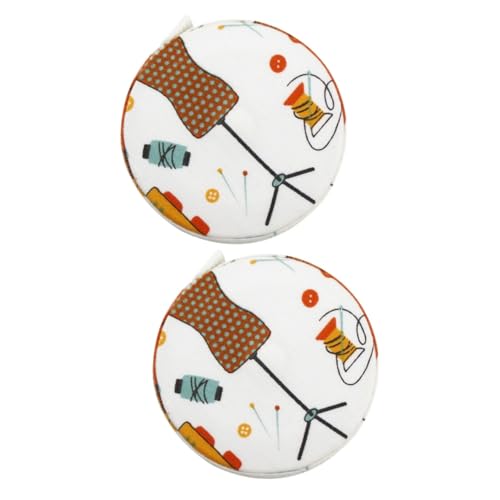 NUOBESTY 2piezas Tape Measure Retractable Fabric Ruler Portable Sewing Tool Para Medir Superficies Curvas y Planas Naranja