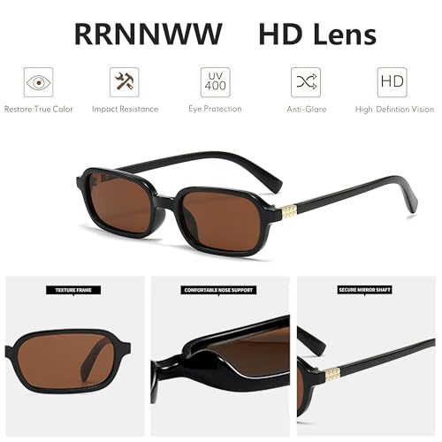 Retro Rectangular Sunglasses for Women Vintage Fashion Trendy Funny Small 90s Square Sunnies4