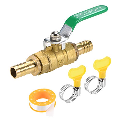 Robinet à tournant sphérique 14mm en laiton avec pinces et ruban