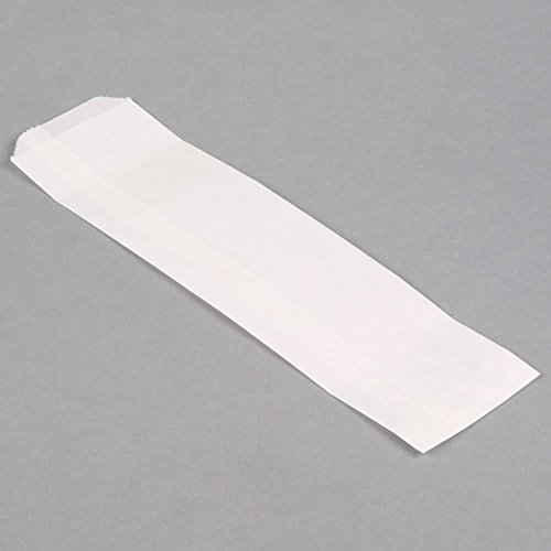 Chocolate Pretzel Favor Bags, Classic White Paper - Set of 100 - Treat Bags for Chocolate Covered Pretzel Rods, Churros