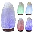 LED White-Color Changing Pure Himalayan Salt Lamp 7 Inches Tall with USB Adaptor and Wooden Base Himalite Carnival of Lights White_salt_Lamp
