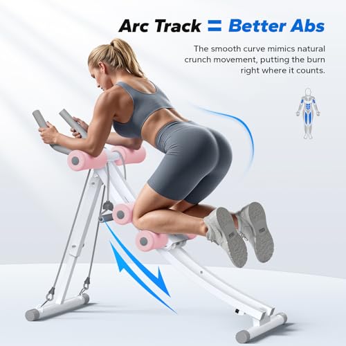 Image of MERACH Ab Machine, Adjustable Dual Track Ab Trainer Machine, Ab Workout Equipment for Home Gym, Ergonomic Arc Track for Better Abs, Foldable Workout Machine for Full Body Workout Home Exercise