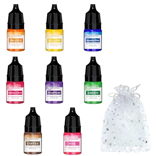 Ovaletta 8 Farben Seifenfarbe, Seife Selber Machen, Seifen Selber Machen Set für DIY Badebomben, Handgemachte Seifen, Soap, Schleim, Kunsthandwerk, Kerzenwachs, mit 4 Geschenktüten je-5ml