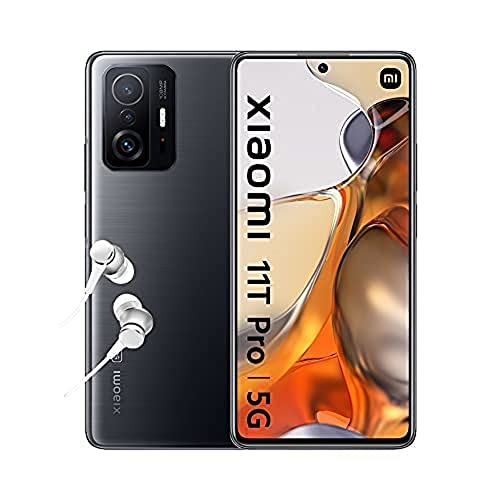 Xiaomi 11T Pro 5G - スマートフォン 8+128 GB、6.67 インチ AMOLED フラット DotDisplay 120 Hz、Snapdragon 888、108 MP PRO カメラ、5000 mAh、メテオライト グレー (ES バージョン + 2 年保証)
